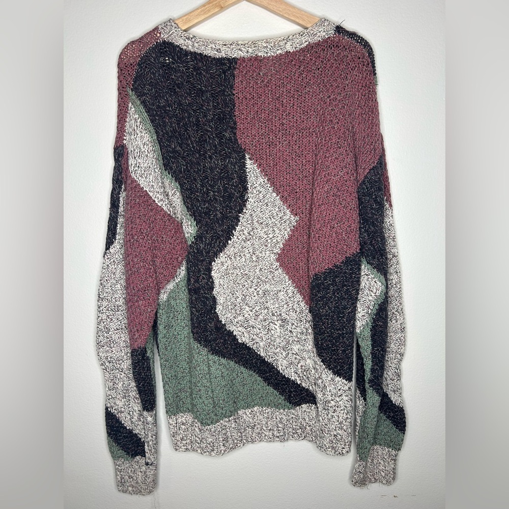 Neiman Marcus Multicolor Patterned Sweater Size L… - image 2